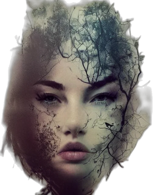 face, mask, creature, hair transparent PNG cut-out