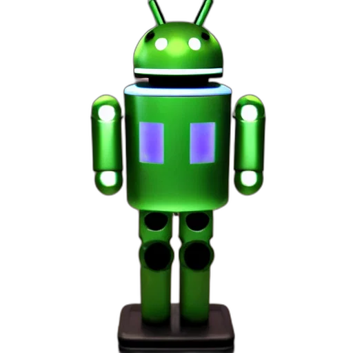 robot, staff, 3d render, pixel art transparent PNG cut-out