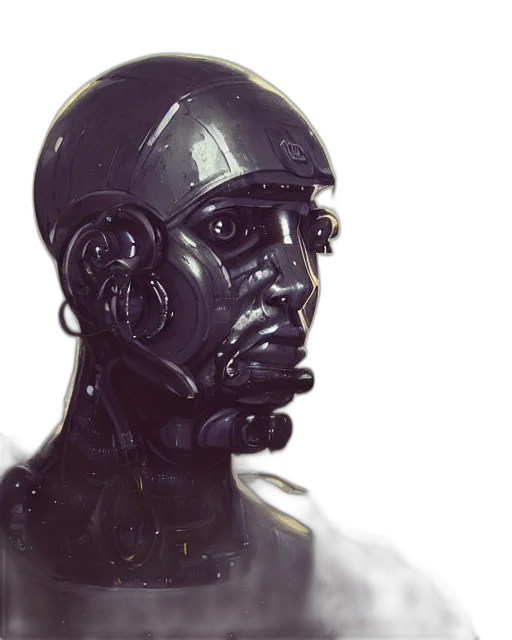 robot, mask, face, cyberpunk transparent PNG cut-out