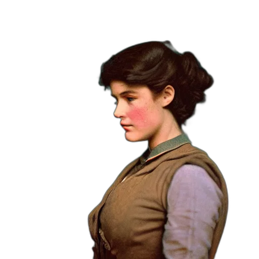 staff, face, dress, hair transparent PNG cut-out