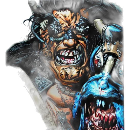 creature, face, comic book art, concept art transparent PNG cut-out