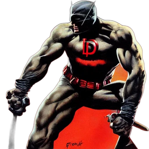comic book art, concept art, daredevil, standing transparent PNG cut-out