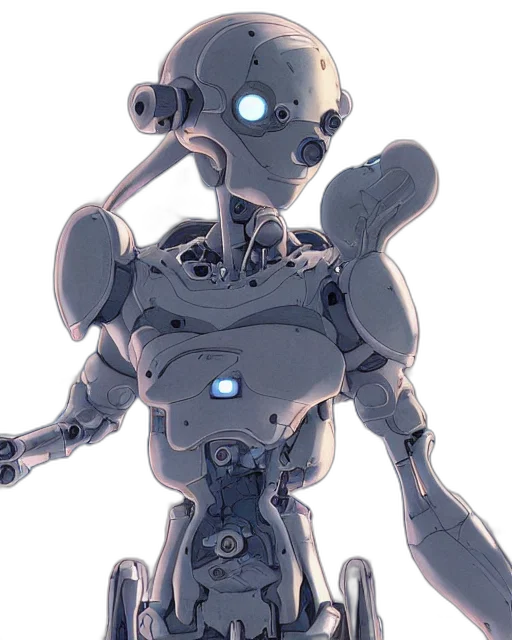 robot, concept art, 3d render, cyberpunk transparent PNG cut-out
