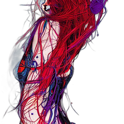 dress, hair, mask, concept art transparent PNG cut-out