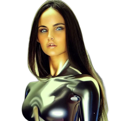 robot, dress, face, comic book art transparent PNG cut-out