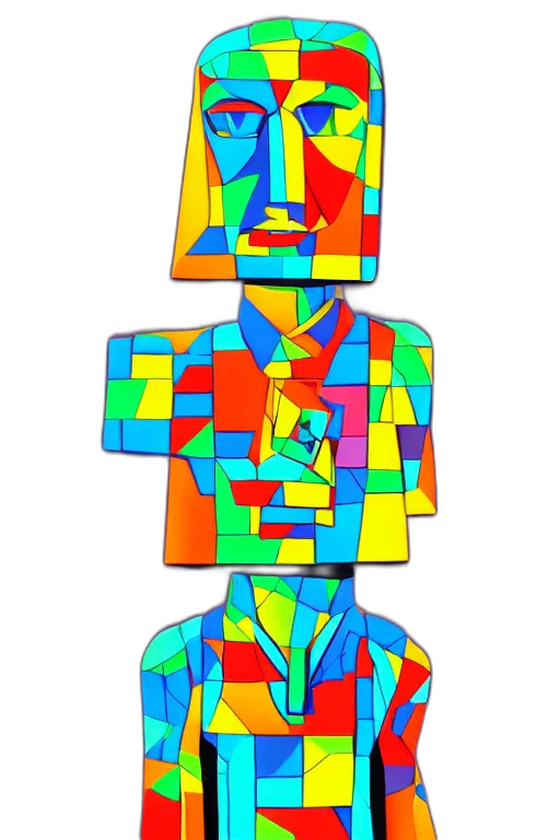 robot, face, crown, staff transparent PNG cut-out