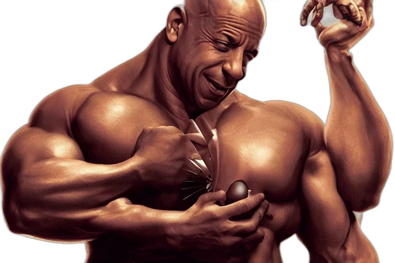 photorealistic, concept art, vin, diesel transparent PNG cut-out