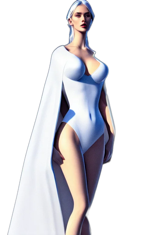 dress, robot, concept art, 3d render transparent PNG cut-out