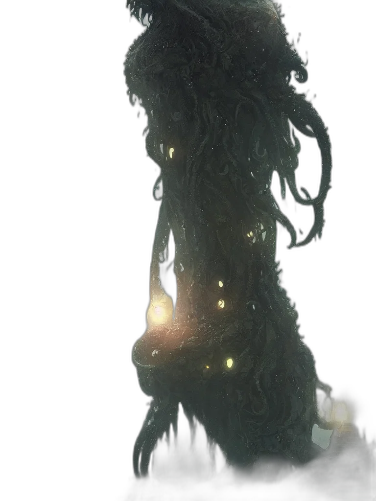 hair, creature, dress, staff transparent PNG cut-out
