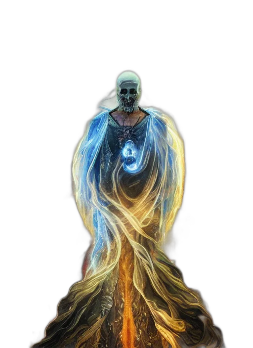 creature, dress, staff, fantasy art transparent PNG cut-out