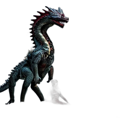 dragon, creature, animal, staff transparent PNG cut-out