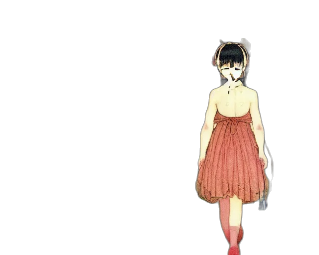 dress, staff, weapon, mask transparent PNG cut-out