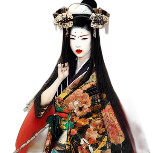 dress, jewelry, staff, mask transparent PNG cut-out