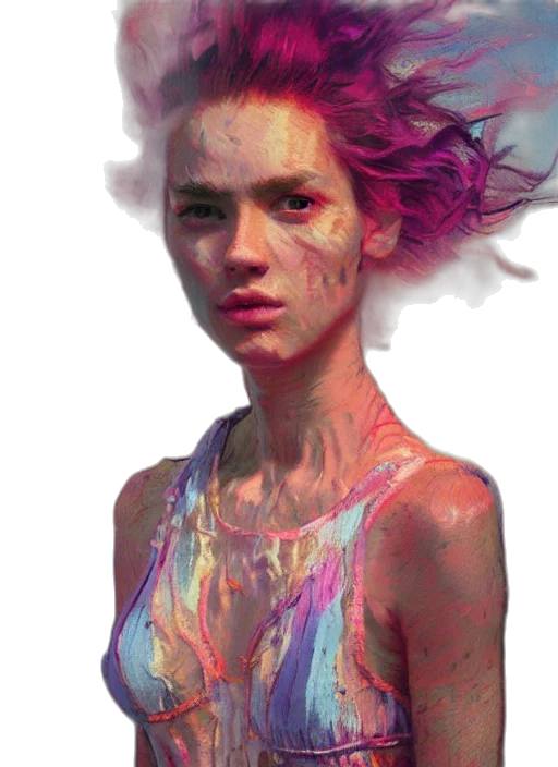 face, dress, hair, creature transparent PNG cut-out