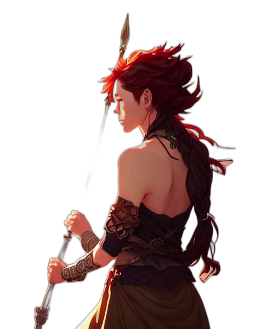 sword, staff, weapon, fantasy art transparent PNG cut-out