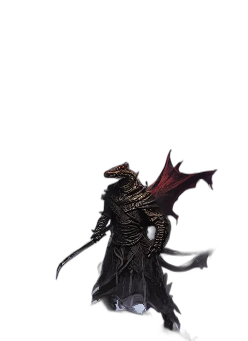 dragon, creature, staff, mask transparent PNG cut-out
