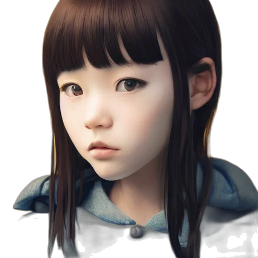 face, robot, creature, photorealistic transparent PNG cut-out