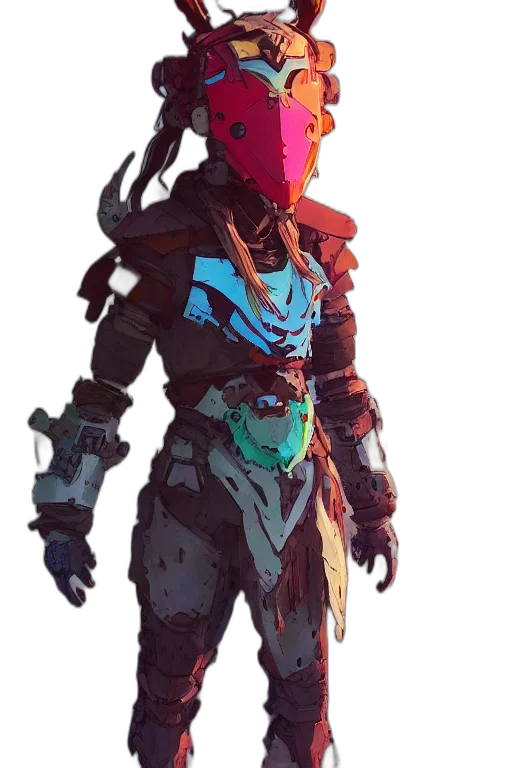 mask, robot, jacket, weapon transparent PNG cut-out