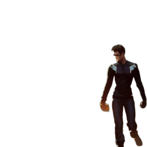jacket, robot, staff, 3d render transparent PNG cut-out