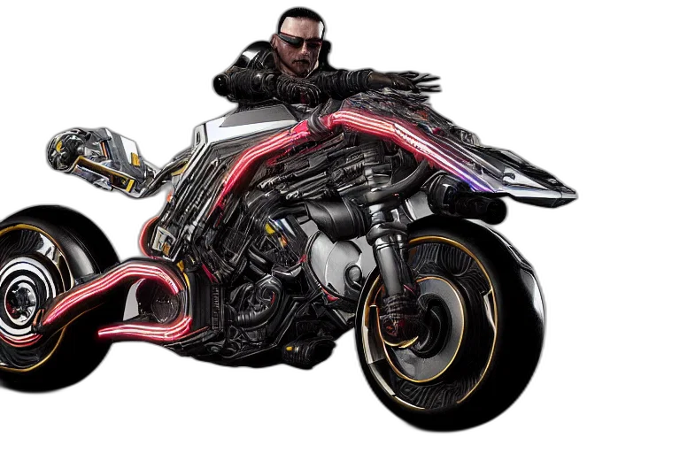 concept art, cyberpunk, comic book art, photorealistic transparent PNG cut-out