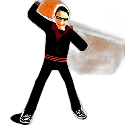 staff, weapon, jacket, robot transparent PNG cut-out