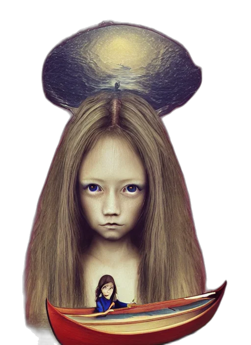 hair, mask, creature, staff transparent PNG cut-out