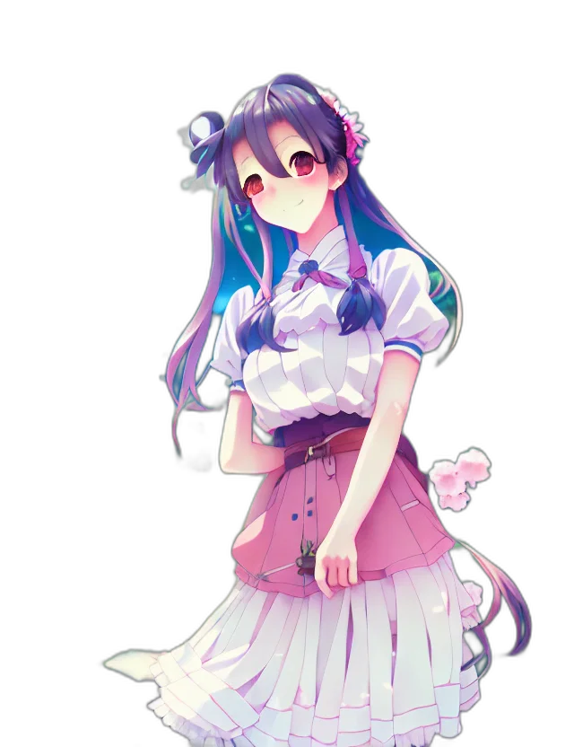 staff, dress, creature, flower transparent PNG cut-out