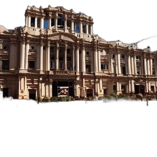 building, staff, crown, 3d render transparent PNG cut-out