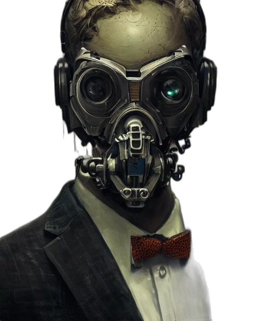 mask, robot, face, jacket transparent PNG cut-out