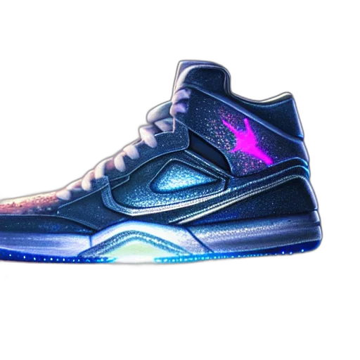 shoes, vaporwave, 3d render, neon lights transparent PNG cut-out
