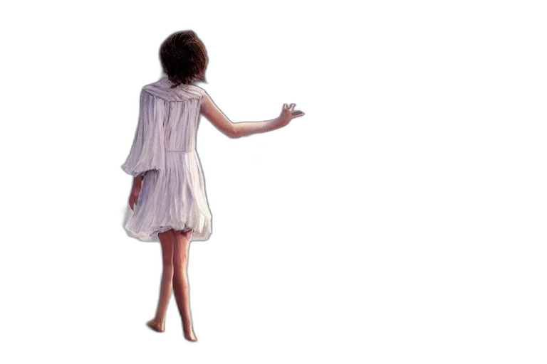 dress, creature, hair, shoes transparent PNG cut-out