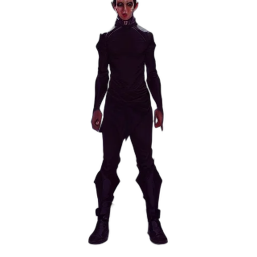 jacket, staff, creature, robot transparent PNG cut-out