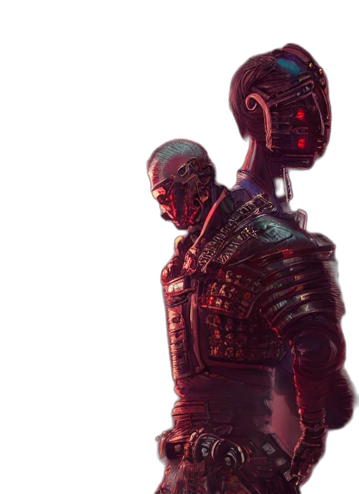 robot, creature, mask, weapon transparent PNG cut-out