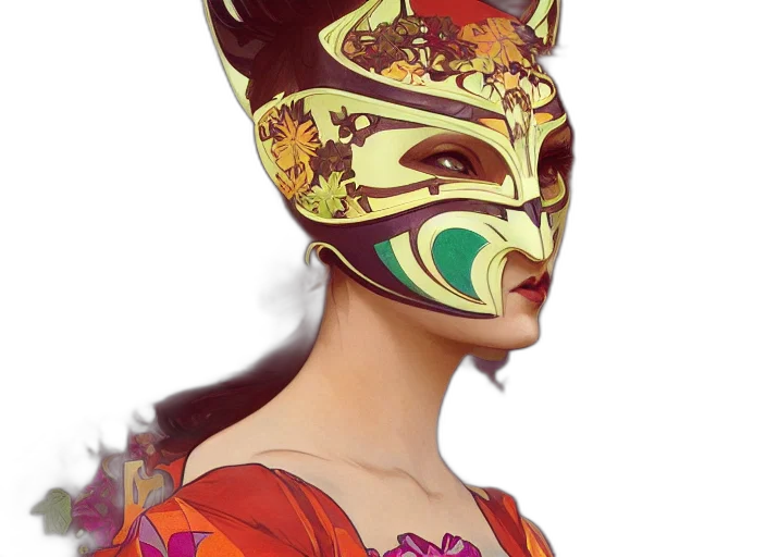 mask, face, dress, jewelry transparent PNG cut-out