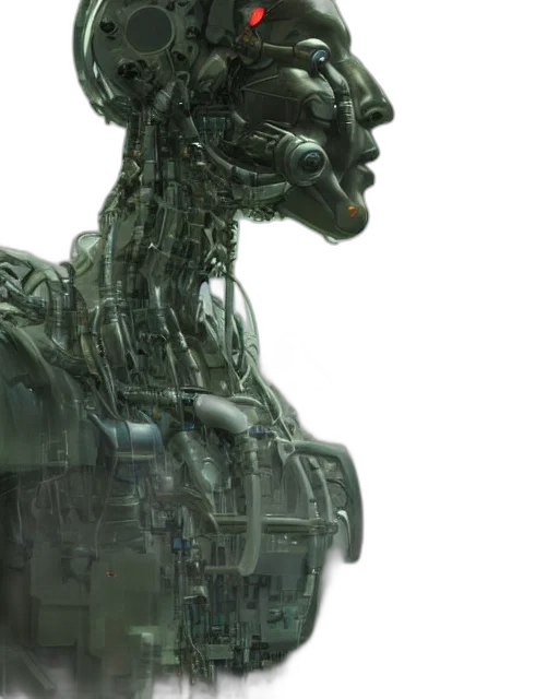 robot, cyberpunk, 3d render, concept art transparent PNG cut-out
