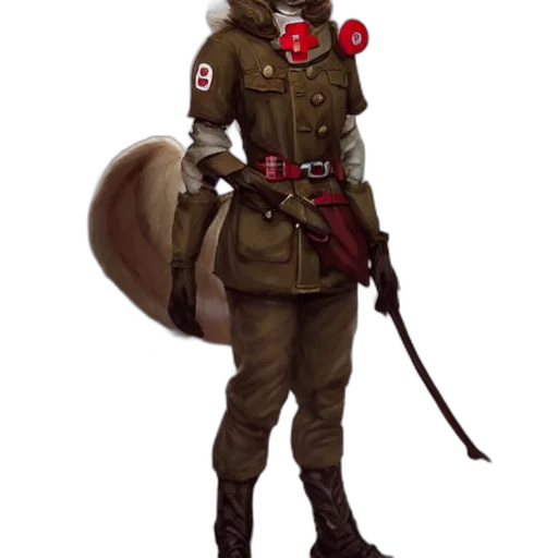staff, jacket, hat, weapon transparent PNG cut-out