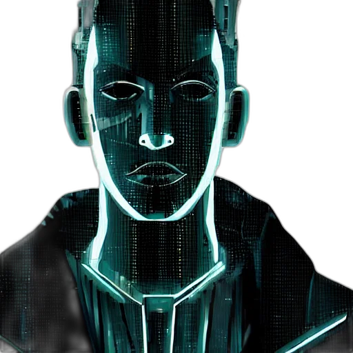 robot, face, mask, jacket transparent PNG cut-out
