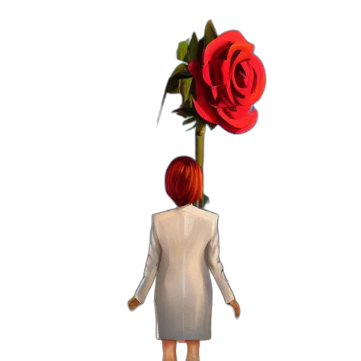 dress, flower, staff, jacket transparent PNG cut-out