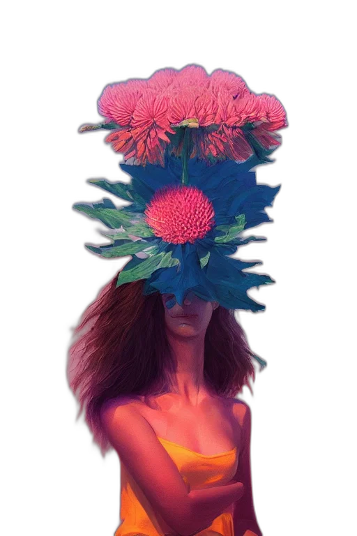 flower, crown, mask, face transparent PNG cut-out