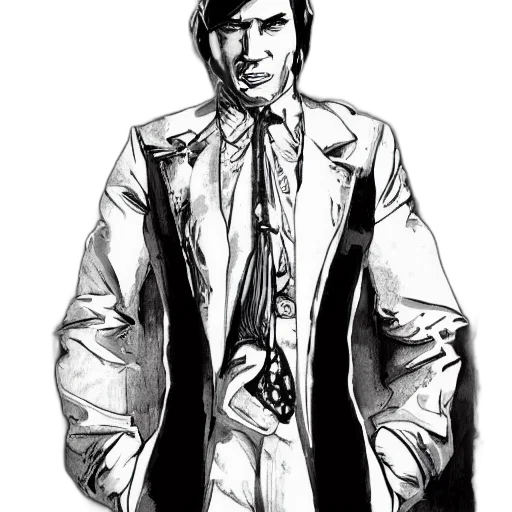 jacket, staff, comic book art, concept art transparent PNG cut-out