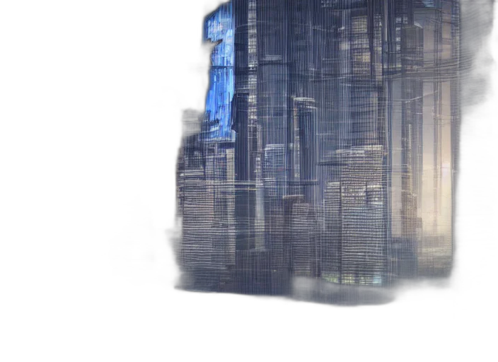 building, robot, 3d render, concept art transparent PNG cut-out