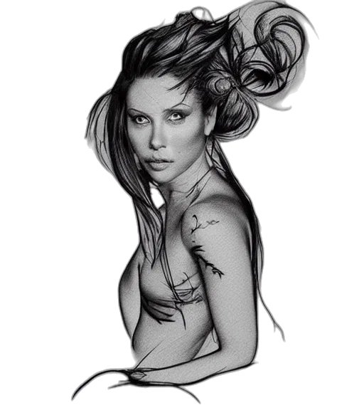 hair, dragon, fantasy art, photorealistic transparent PNG cut-out