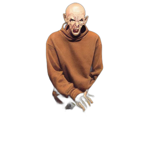creature, mask, staff, jacket transparent PNG cut-out