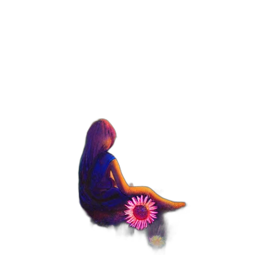flower, dress, hair, creature transparent PNG cut-out