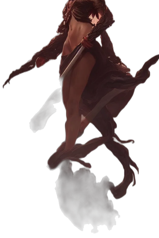 creature, staff, dragon, dress transparent PNG cut-out