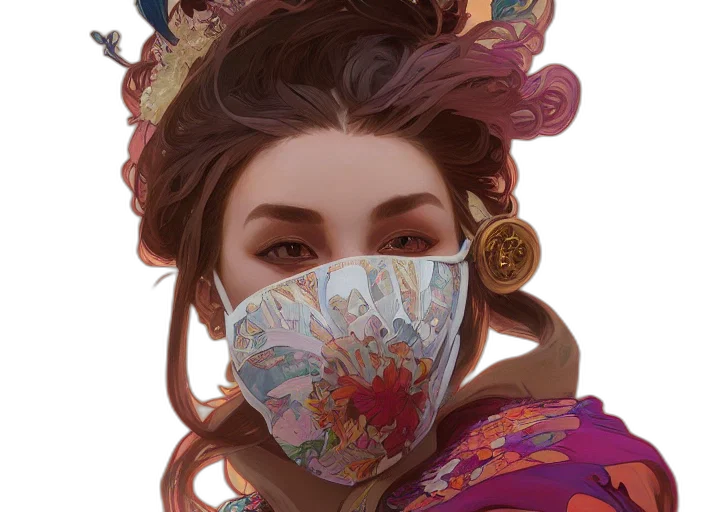 mask, face, crown, jewelry transparent PNG cut-out