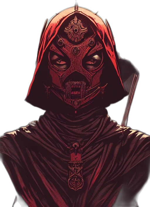 mask, face, staff, comic book art transparent PNG cut-out