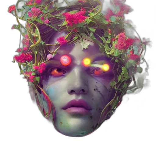 mask, face, crown, flower transparent PNG cut-out
