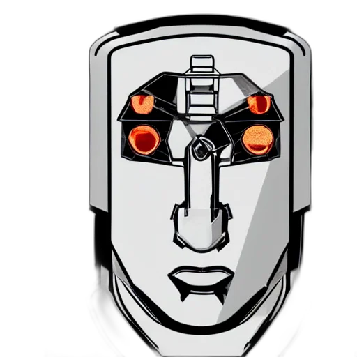 robot, face, mask, comic book art transparent PNG cut-out