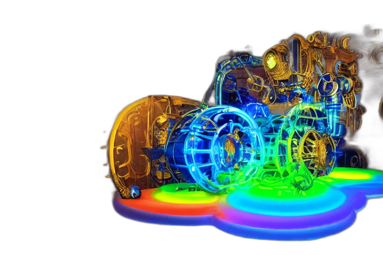 car, robot, 3d render, floor transparent PNG cut-out